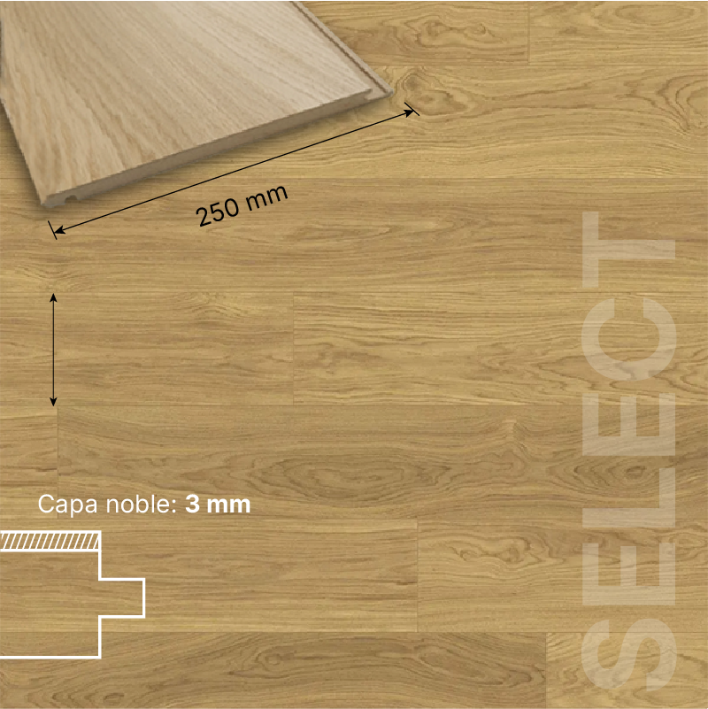 ROBLE FLOTANTE HDF - 14/3 - XL ELEGANCE 250